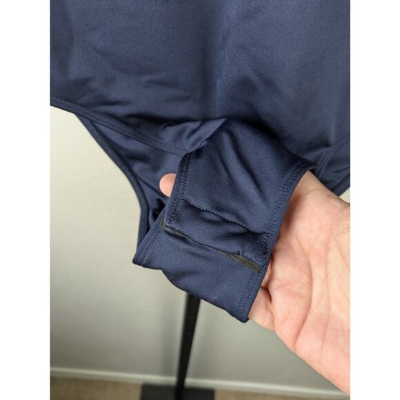 City Chic Sleeveless Draw the Line Bodysuit Navy Blue - Picture 3 of 5